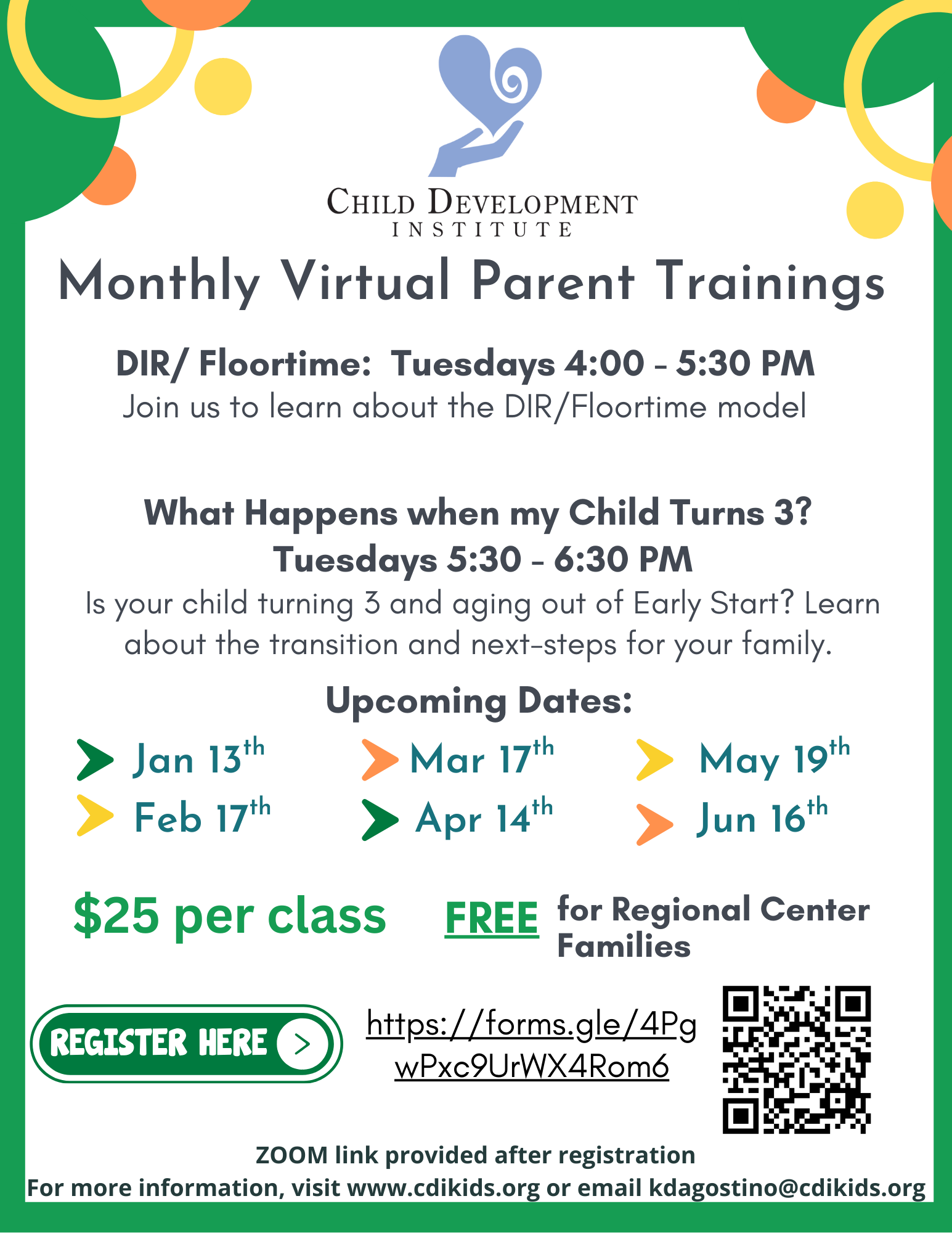 Parent Trainings. For more information, call 818-888-4559