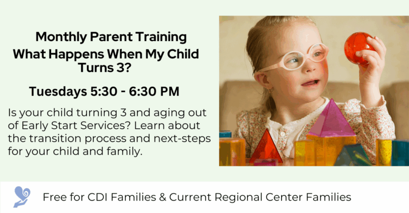 Monthly parent trainings. For more information, call 818-888-4559